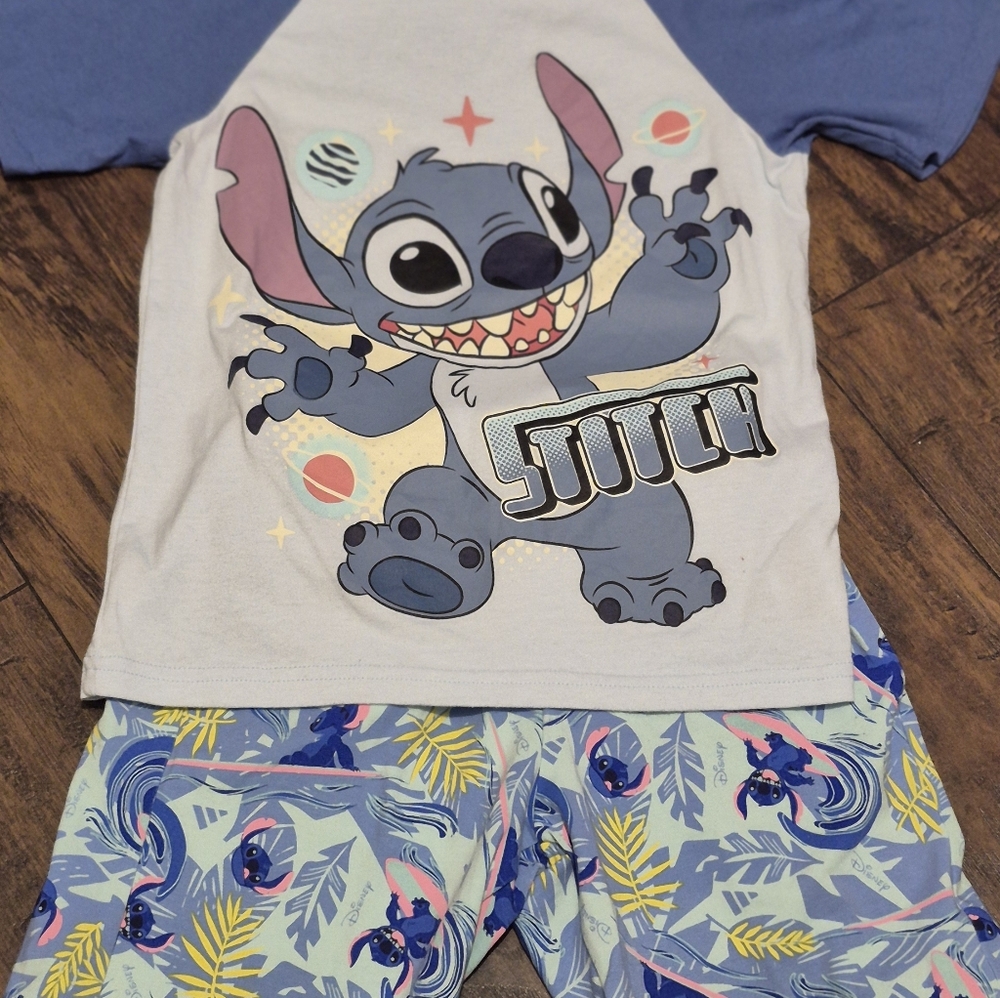 Stitch Kids Short Set - Blue and Gray